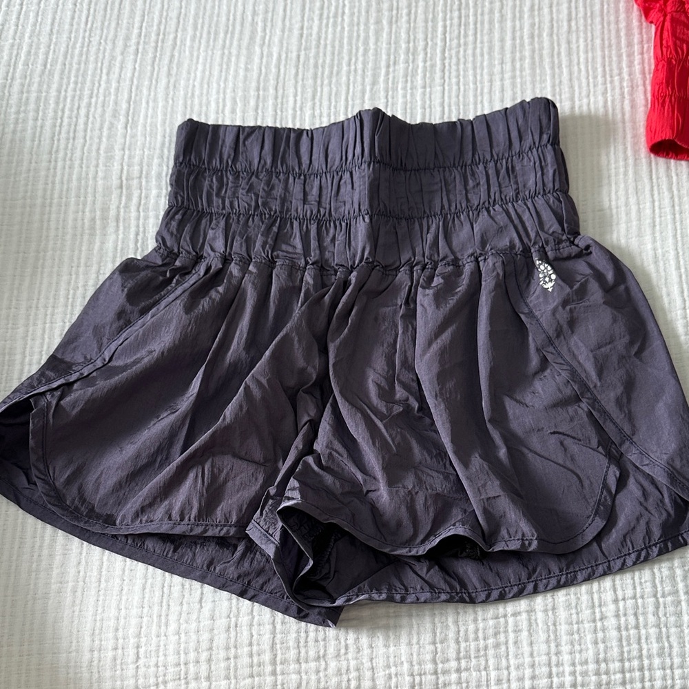 FP Movement by Free People Ruched High-Waist Athletic Shorts - Navy